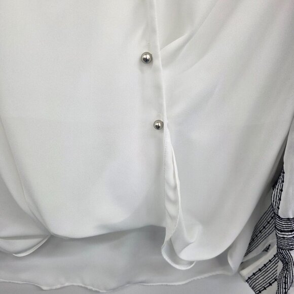 Etcetera Womens Long Sleeve Boho Surplice Blouse Top White Size 10 Button Front - Picture 6 of 14